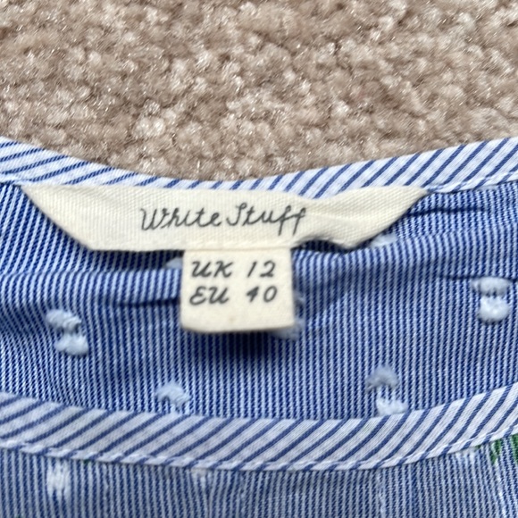White Stuff blue and white floral polka dot top size US8/UK 12 - Picture 3 of 6